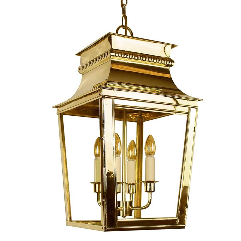 512APBUL Parisienne Large Hanging Lantern In Polished Brass - H: 630mm