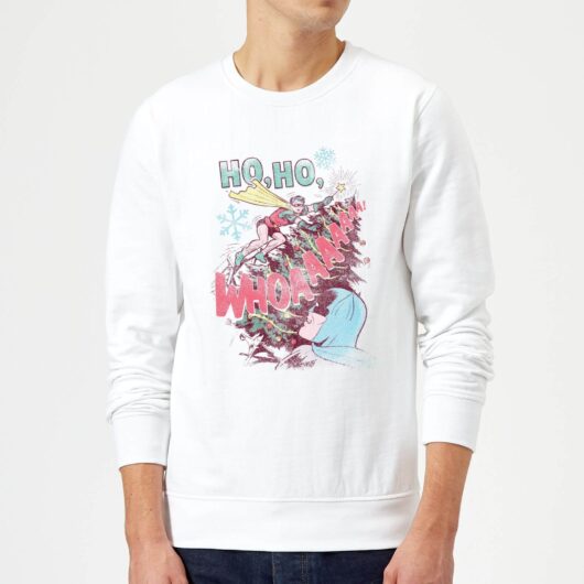 DC Ho Ho Whoaaaaaaa Christmas Jumper - White - S
