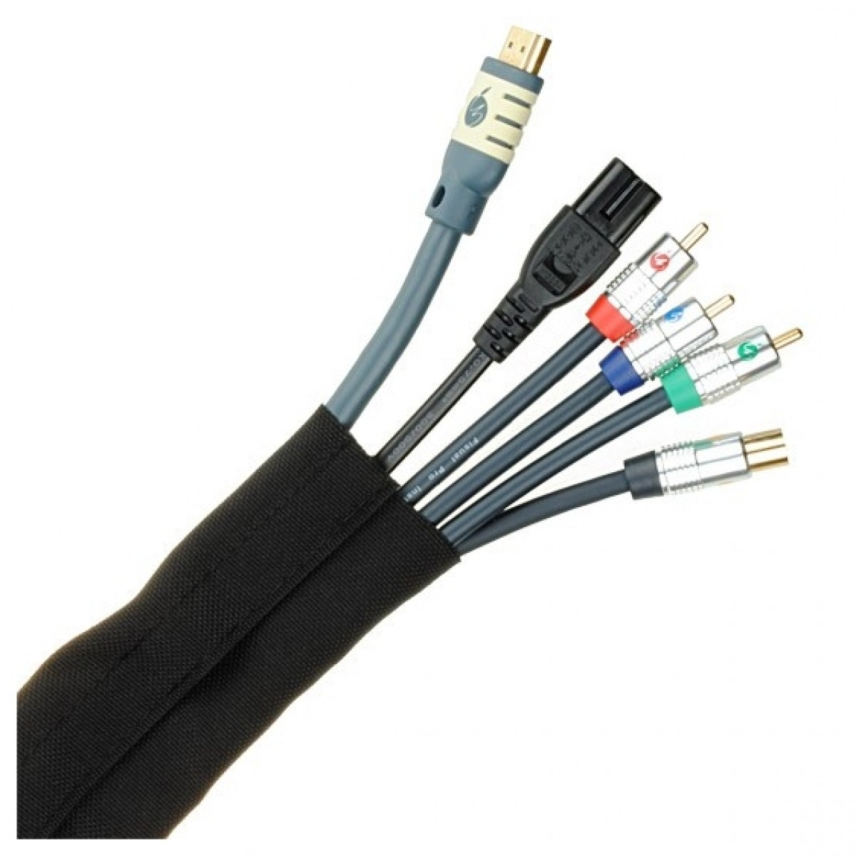 Fisual Cable Tidy Wrap 35mm Diameter Black 1m