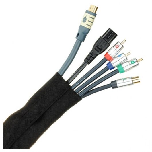 Fisual Cable Tidy Wrap 50mm Diameter, Black - 1m